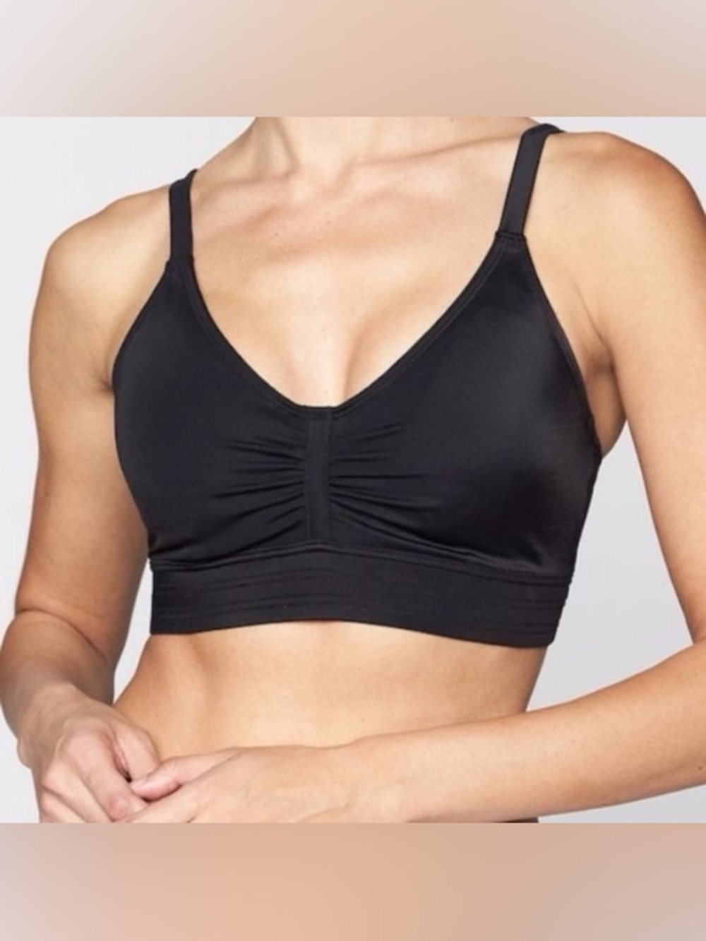 NWT Athleta Black Stitched Band Bikini Swimsuit Top Size 32 B/C